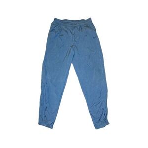 Vtg Nike Windbreaker Pants Men's L Blue Nylon Running Tapered Ankle White Tag